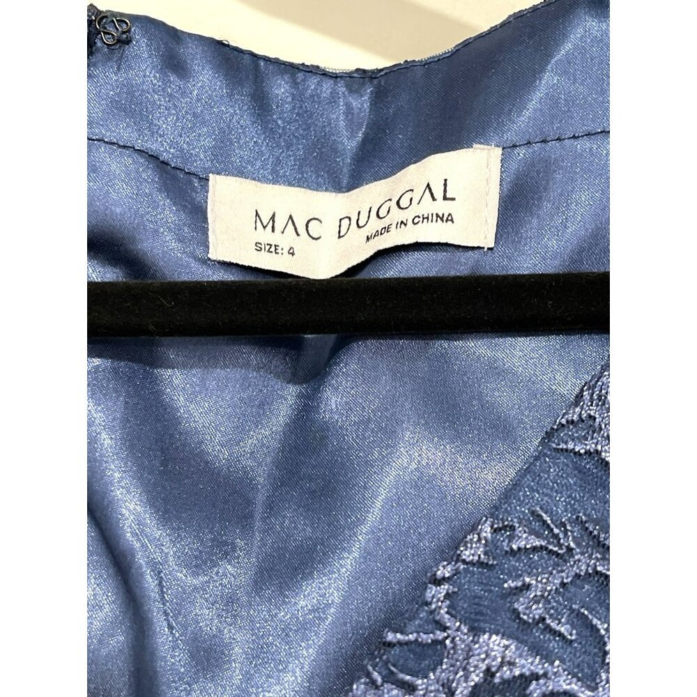 Mac Duggal Embellished Midi Blue Evening Dress Size 4 New - Picture 6 of 8